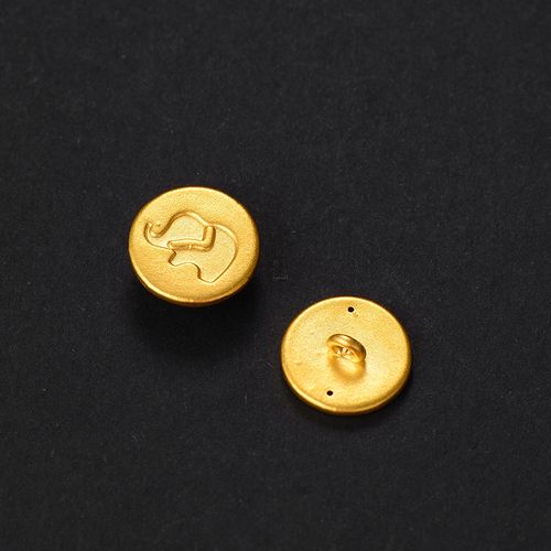 黄金兴隆古法金纽扣足金平安喜乐扣子胸针装饰纽扣定价黄金胸针