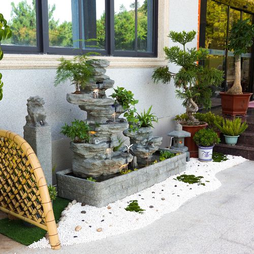 入户水景阳台花园景观装饰户外庭院假山流水喷泉摆件小院鱼池造景