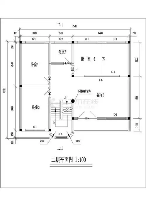 某中型3层砖混结构乡村民居楼全套建筑结构设计cad图纸