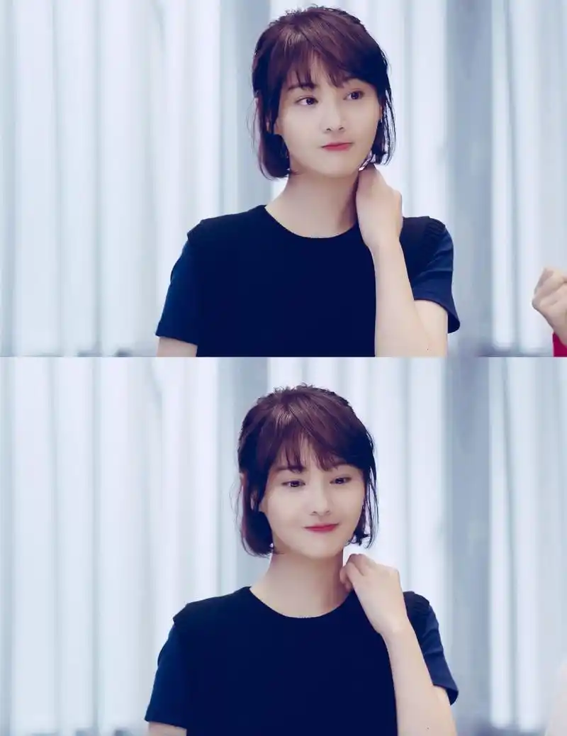 郑爽终于换发型,空气刘海加齐耳短发,衬衫搭配阔腿裤更显清新