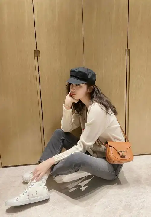 原创古力娜扎也太美啦身穿蓝色牛仔衣搭配白色t恤气质清新甜美