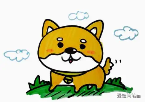 四张可爱的小狗简笔画图片_其他动物简笔画-简笔画大全