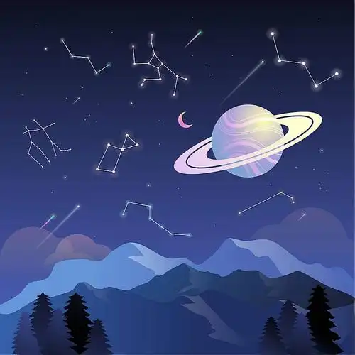星空的星座主题太空宇宙矢量图图片