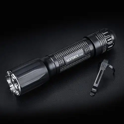 纳丽德ta15多电池兼容强光远射战术手电磁环开关高亮破窗—手电筒
