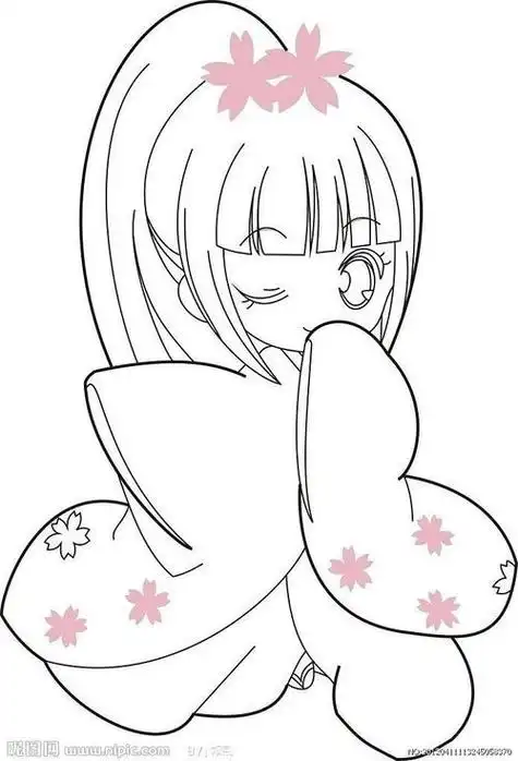 简笔画动漫人物图片卡通 漫画 手绘 头像 线稿画呆萌少女动漫简笔画