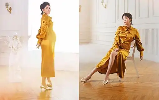 喜剧演员马丽孕肚写真:37岁马丽孕照显柔美女人味