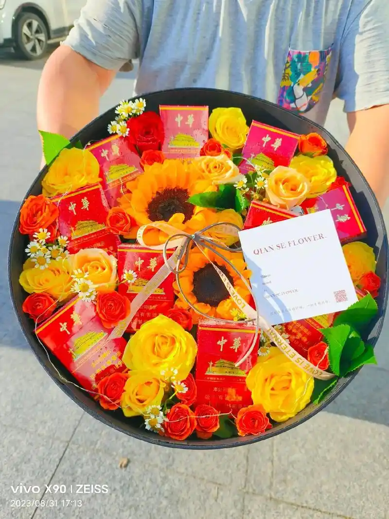 烟花束礼盒.#生日花束 #送男友的礼物 #男士生日礼物 #送 - 抖音