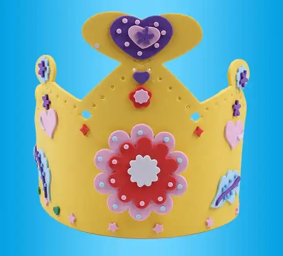 eva手工制作生日帽节庆儿童皇冠帽礼物幼儿园手工diy生日帽材料包