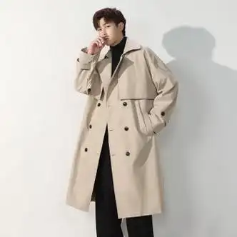 优衣库uniqlo中长款风衣外套男春秋季新款复古英伦风感卡其色男士过膝