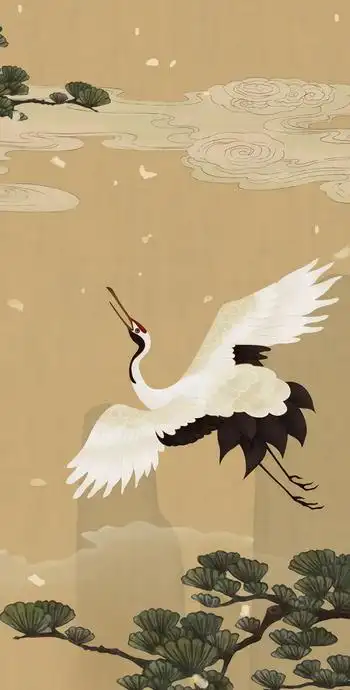 国潮图片高清唯美【国潮风图片仙鹤】