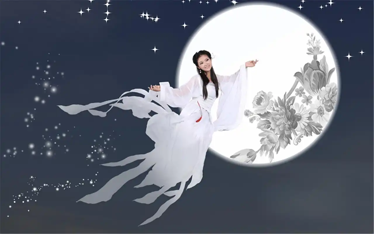 白衣飘飘仙气十足的古装侠女写真桌面壁纸