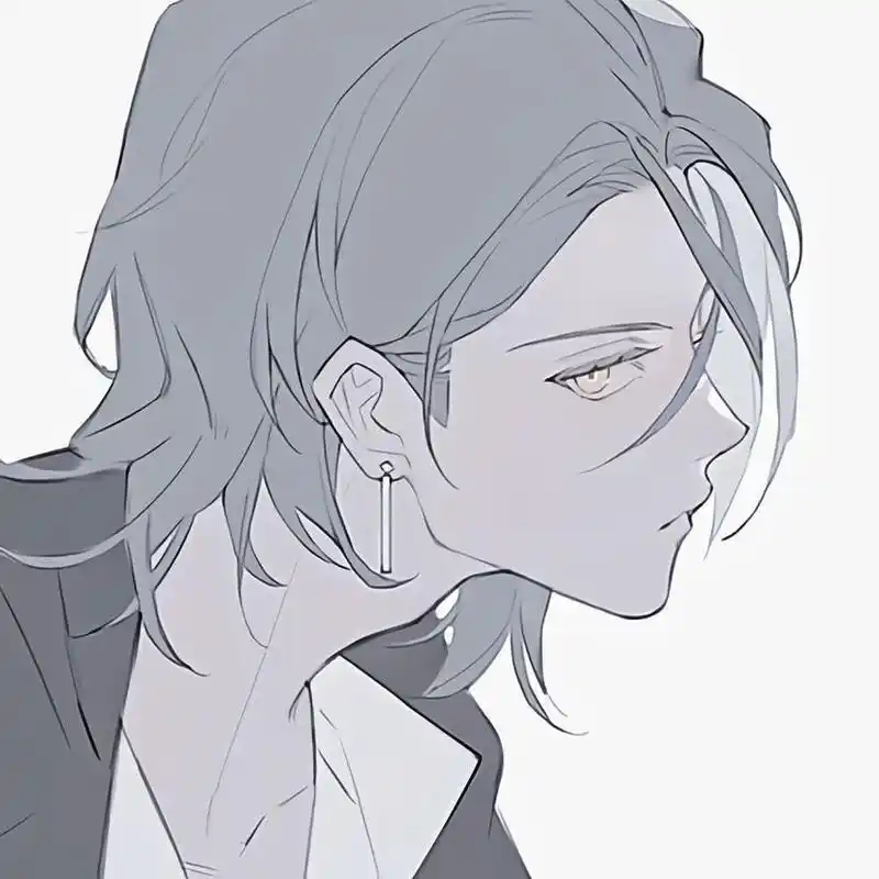 冷酷风白发男动漫人物头像