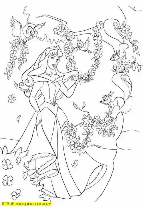 10张迪士尼公主们卡通涂色图片!白雪公主美女与野兽长发公主