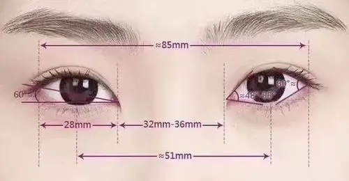 双眼皮审美标准-五度三维重建术