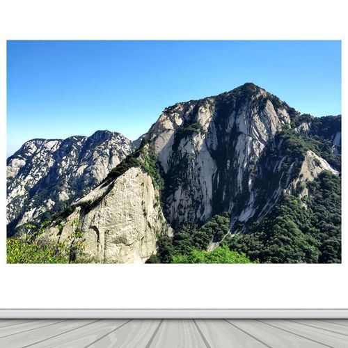 高山大山风景画墙贴办公室背景靠山图有山无水客厅沙发装饰画