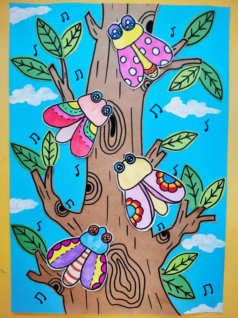 创意美术 #知了 #儿童画 #线稿 #画画 - 抖音