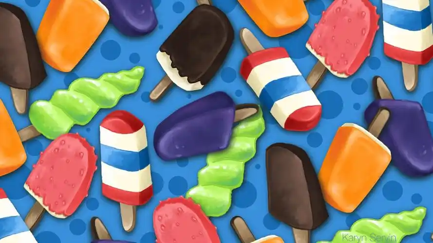 儿童手绘素描诱人可口的蛋糕甜点桌面壁纸高清 第二辑