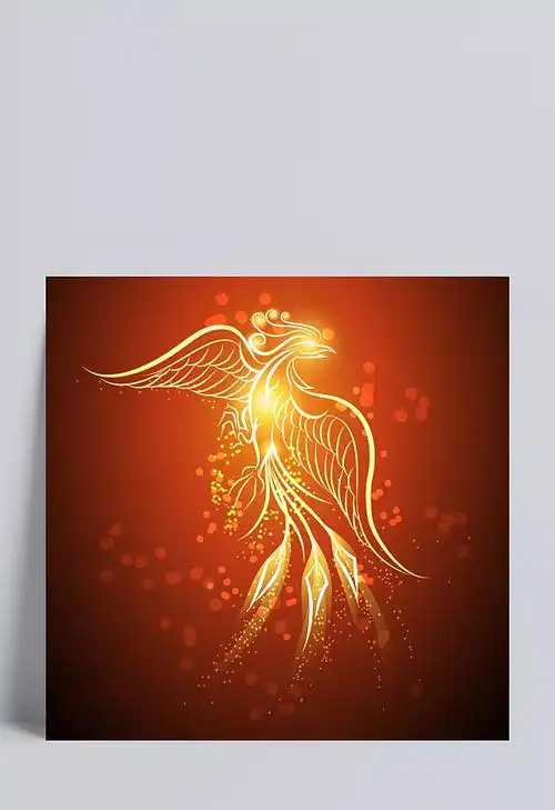 美丽的火焰凤凰设计矢量素材泯灭重生不死鸟中国文化古典神兽火凤凰