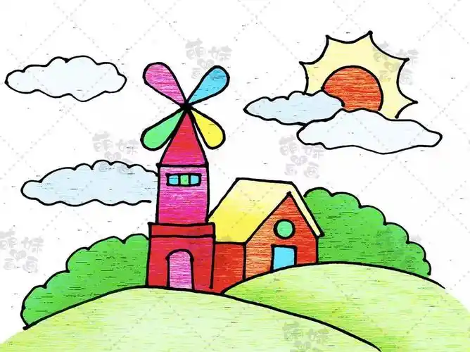 100款萌系风景简笔画教程,只需简单几步,零基础也能画!