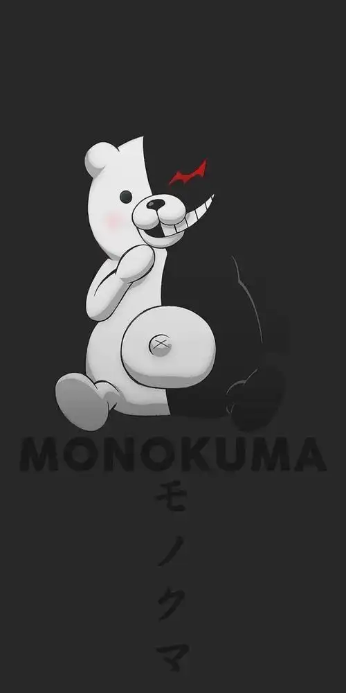 《弹丸论破》黑白熊,全面屏壁纸分享,毛绒绒的校长好可爱|弹丸论破