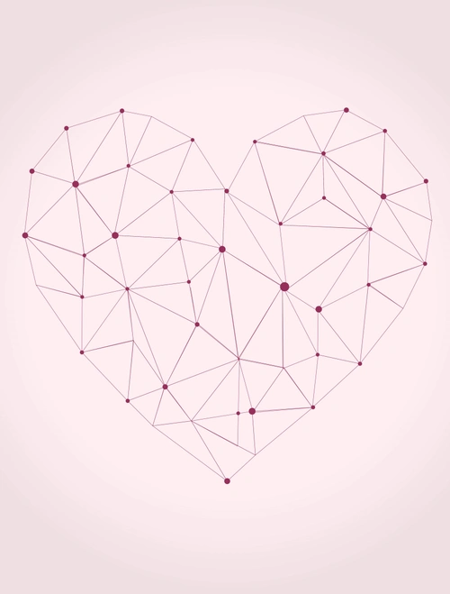 创意线条联结心形图案矢量背景