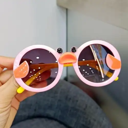 儿童卡通太阳镜 儿童墨镜男宝宝可爱卡通小鸭子造型遮阳镜防外线女童