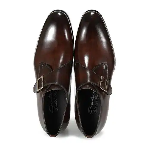 santoni男士黑棕色商务皮鞋 mllc15168dc8hrnrs49