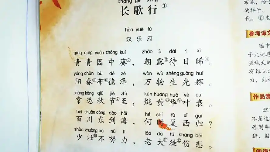 精国学学习学习一首古诗长歌行