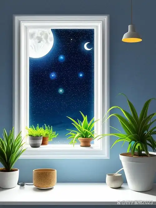 女孩独自坐在窗前,她的眼睛闪烁着期待的光芒.