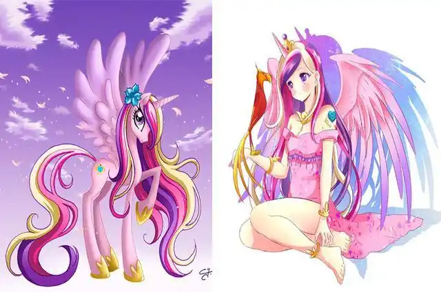 小马宝莉拟人画师又再出手:紫悦变身成黑暗天使,珍奇是水晶女王