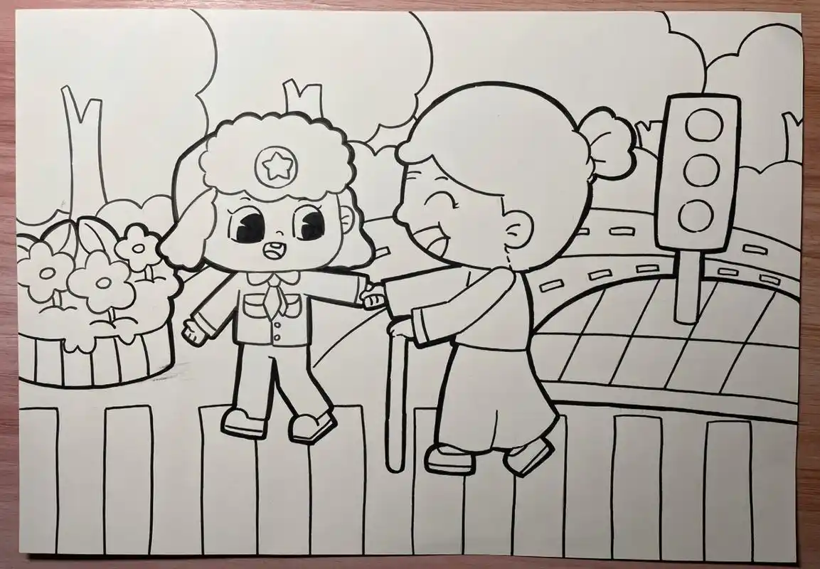 主题画/雷锋精神 学习雷锋～好榜样～ 临摹