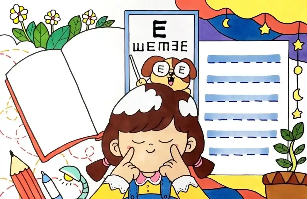 爱眼日保护眼睛预防近视手抄报#手抄报 - 抖音