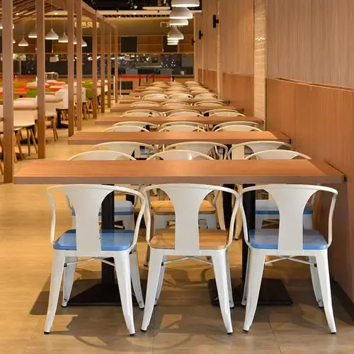 (sp-cs150-b) 批发中国工厂员工食堂金属餐桌椅套装