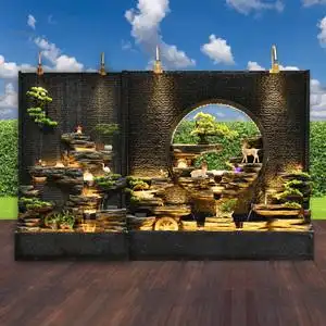 水景摆件喷泉水幕墙流水屏风装饰户外花园布置循环水景观10人付款