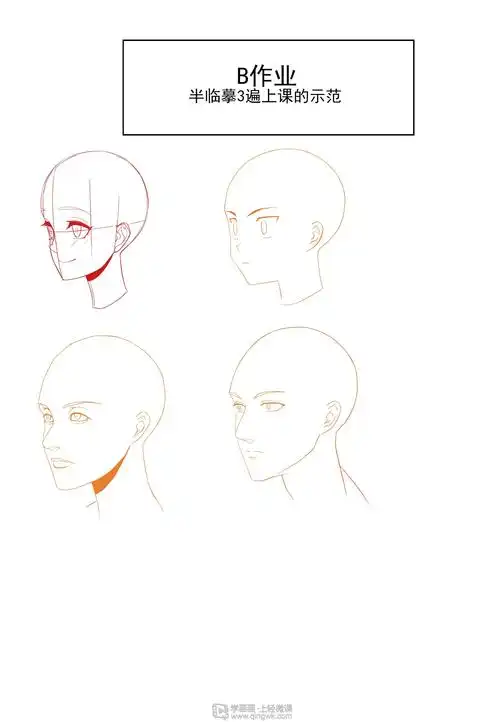 mh224138midou半侧面75的五官位置和画法