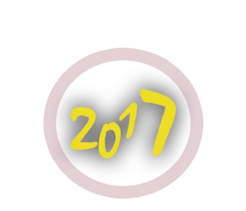 黄色简约数字2017