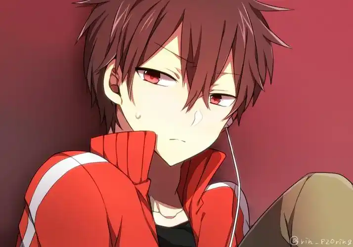 日本动漫栗发红瞳的男生