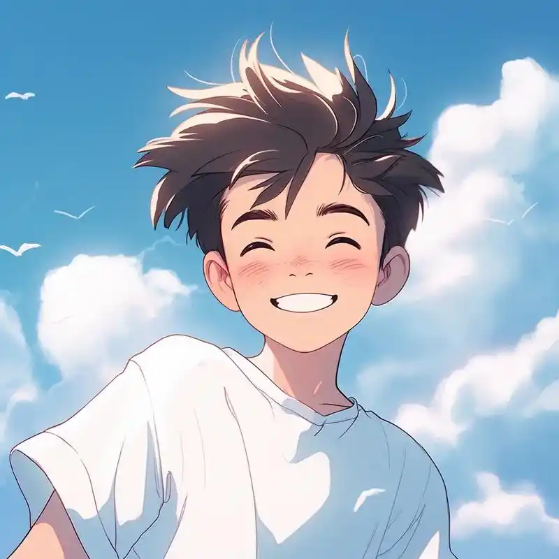 旧漫头像,爱笑的男孩.#优质头像 #动漫男头 #男生头像 # - 抖音