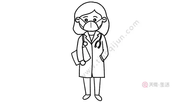 抗疫医生简笔画