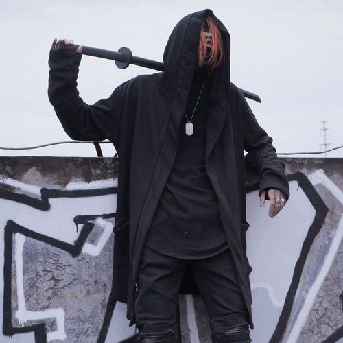 刺客斗篷信条风衣暗黑系教条卫衣男中长款巫师帽衫披风外套 三人头