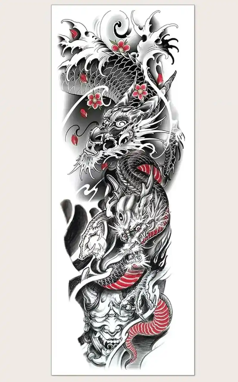 纹身手稿 #花腿花臂 #鬼武士  - 抖音