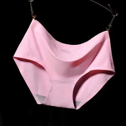 依可莉柔无痕内裤女冰丝内裤女一片式中腰大码外贸批发女士三角裤