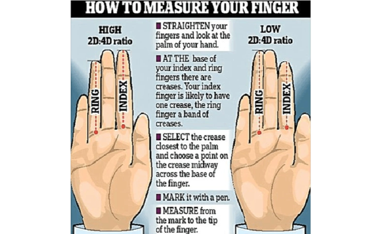 手指长度决定你的命运,5个手指长短看命运图