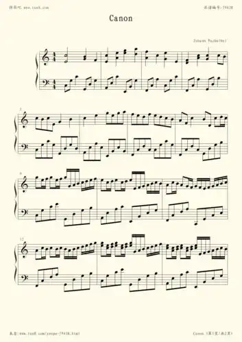 钢琴谱:【钢琴块 2 等级歌曲】3 卡农