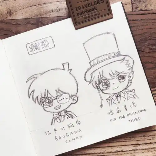 名侦探柯南怪盗基德铅笔线稿