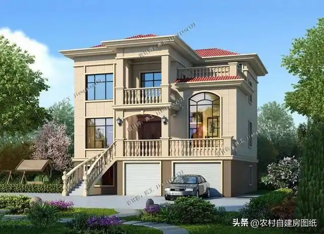 户型二这是一款三层带半地下室的农村自建房设计图,半地下室不仅可用