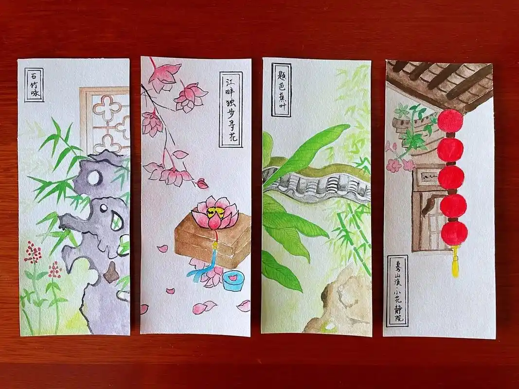 古风书签 寒假在家,古风书签做起来～ 做完觉得真的太好看了,没想到