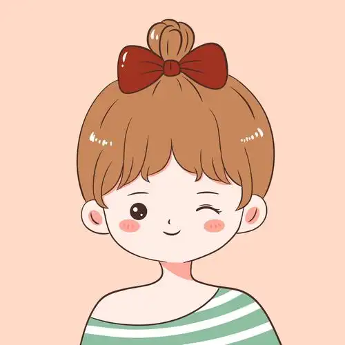 可爱手绘风丸子头女生头像图片