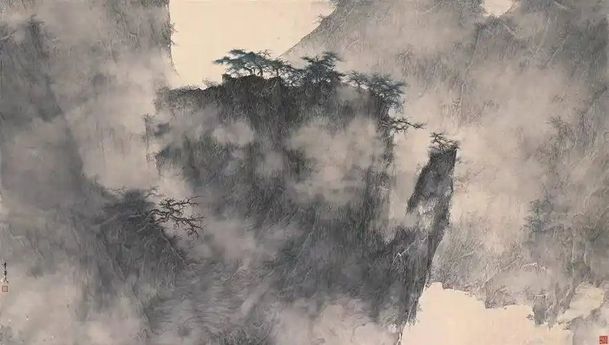 李华弌,山水,83×145cm,纸本水墨设色,2016李婷婷,石榴no.