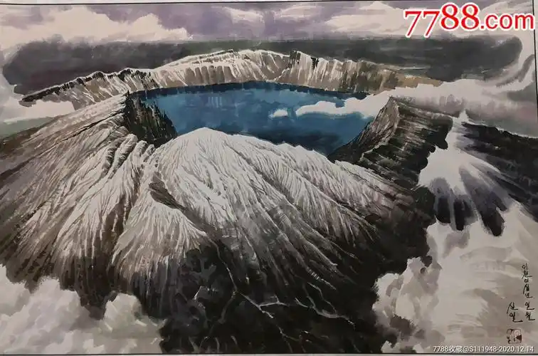 朝鲜画长白山天池12